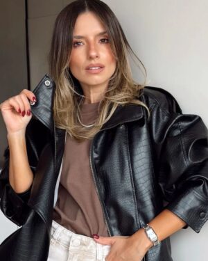 CHAQUETA BALI NEGRA COCODRILO