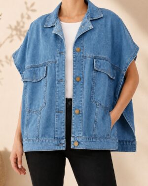 CHALECO DENIM AZUL