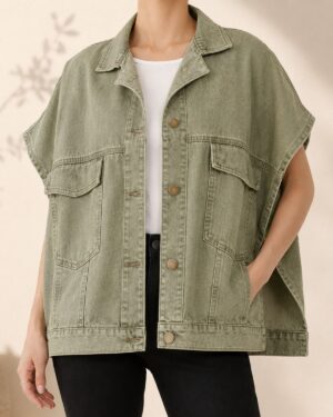 CHALECO DENIM VERDE